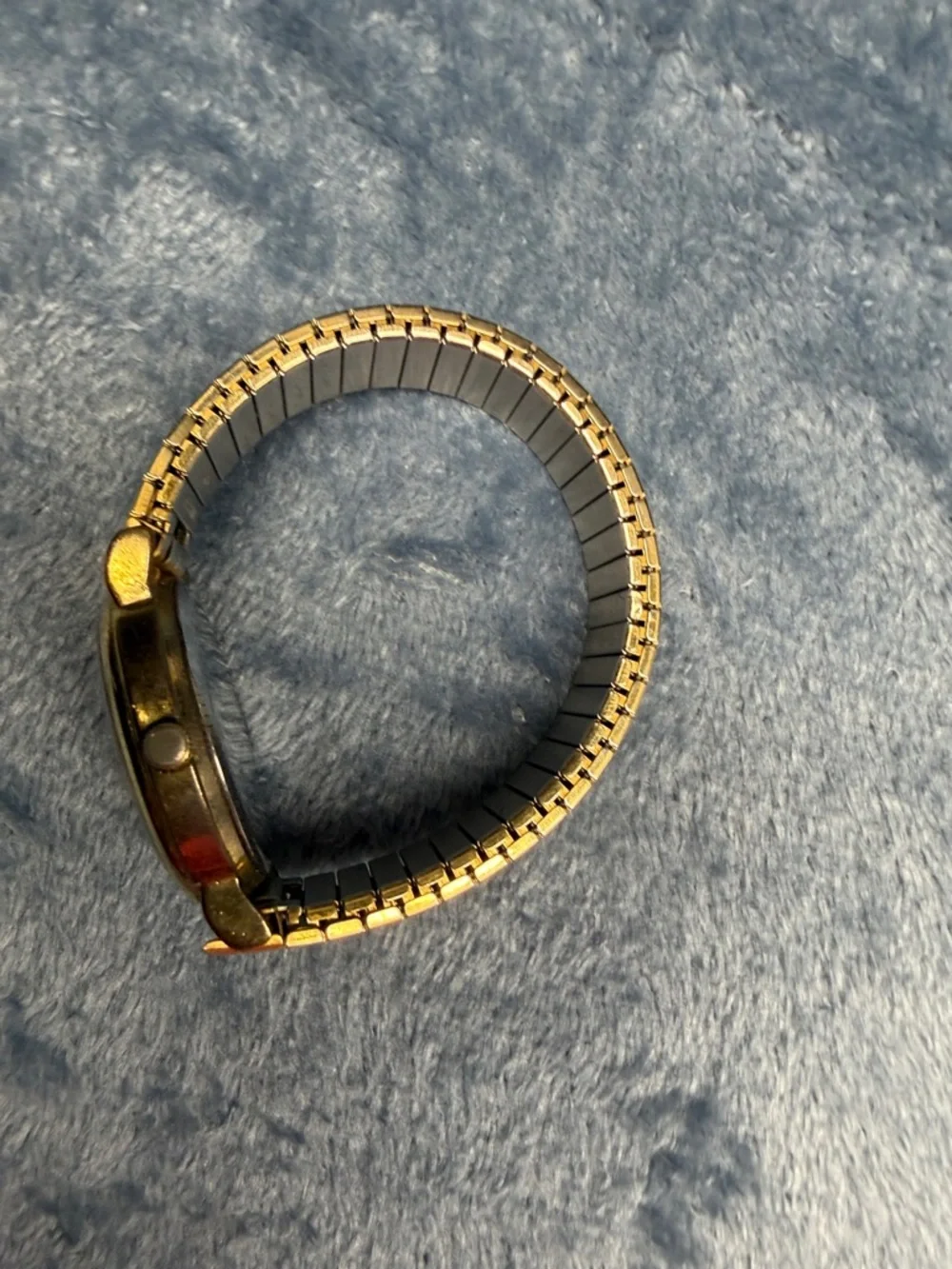 Gold-Tone Women's/Unisex Watch with Blue Dolphin Motif